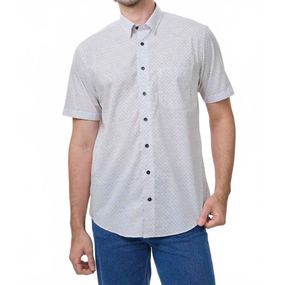 NEW LEO CHEVALIER short sleeve sport shirt in multi dot print